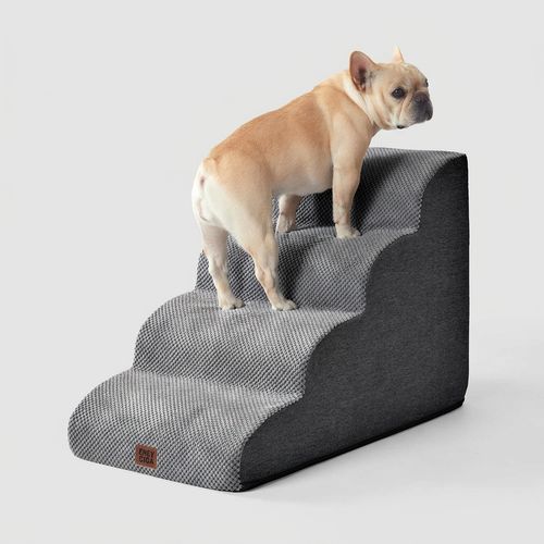 Curved 4-Step Dog Stairs 19.7"H