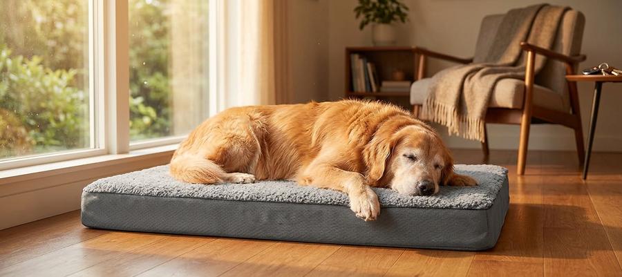 Orthopedic XL Dog Bed (Crate Fit) in use